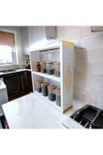 aden home senin evin senin dünyan Dekoratif Mutfak Rafı, Beyaz Baharatlık Standı, Mutfak Rafı, Tezgah üstü baharatlık, SBHRT10 - 4