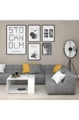 aden home senin evin senin dünyan Orta Sehpa, Beyaz Kapaklı Orta Sehpa, Salon Akıllı Orta Sehpa, Ahşap Sehpa, %100 MDF - 2