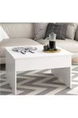 aden home senin evin senin dünyan Orta Sehpa, Beyaz Kapaklı Orta Sehpa, Salon Akıllı Orta Sehpa, Ahşap Sehpa, %100 MDF - 1