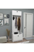 aden home senin evin senin dünyan Beyaz Ayakkabılık, Vestiyer, Portmanto %100 Mdf Ayakkabı Dolabı, Kapaklı Ayakkabılık - 1