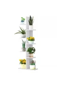 aden home senin evin senin dünyan Saksılık Çiçeklik, Dekoratif Saksı Standı, 4 Katlı Raf, %100 MDF, Kitaplık, Mutfak Banyo Rafı - 5