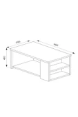 aden home senin evin senin dünyan Orta Sehpa, Beyaz Kapaklı Orta Sehpa, Salon Akıllı Orta Sehpa, Ahşap Sehpa, %100 MDF - 5