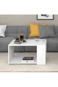 aden home senin evin senin dünyan Orta Sehpa, Beyaz Kapaklı Orta Sehpa, Salon Akıllı Orta Sehpa, Ahşap Sehpa, %100 MDF - 1
