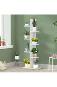 aden home senin evin senin dünyan Saksılık Çiçeklik, Dekoratif Saksı Standı, 4 Katlı Raf, %100 MDF, Kitaplık, Mutfak Banyo Rafı - 1