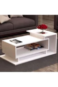 aden home senin evin senin dünyan Orta Sehpa, Beyaz Kapaklı Orta Sehpa, Salon Akıllı Orta Sehpa, Ahşap Sehpa, %100 MDF - 1