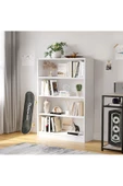 aden home senin evin senin dünyan Beyaz Dekoratif Kitaplık, 4 katlı Çok Amaçlı Raf, %100 MDF Kitaplık, Mutfak Banyo Rafı - 4