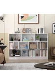 aden home senin evin senin dünyan Beyaz Dekoratif Kitaplık, 10 Bölmeli Kitaplık, Çok Amaçlı Raf, %100 MDF Kitaplık, Mutfak Banyo Rafı - 1