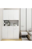 aden home senin evin senin dünyan Kitaplık, Mutfak Dolabı, Beyaz Çok Amaçlı Dolap, %100 MDF Dolap, Kiler Erzak Dolabı - 5