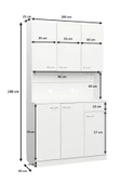 aden home senin evin senin dünyan Kitaplık, Mutfak Dolabı, Beyaz Çok Amaçlı Dolap, %100 MDF Dolap, Kiler Erzak Dolabı - 4