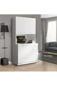 aden home senin evin senin dünyan Kitaplık, Mutfak Dolabı, Beyaz Çok Amaçlı Dolap, %100 MDF Dolap, Kiler Erzak Dolabı - 2