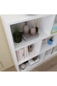 aden home senin evin senin dünyan Beyaz Dekoratif Kitaplık, 10 Bölmeli Kitaplık, Çok Amaçlı Raf, %100 MDF Kitaplık, Mutfak Banyo Rafı - 5