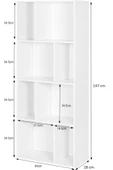 aden home senin evin senin dünyan Dekoratif Kitaplık Raf, Bölmeli Kitaplık, Çok Amaçlı Raf, %100 MDF, Mutfak Banyo Rafı - 5