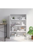 aden home senin evin senin dünyan Beyaz Dekoratif Kitaplık, 4 katlı Çok Amaçlı Raf, %100 MDF Kitaplık, Mutfak Banyo Rafı - 6