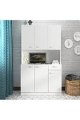 aden home senin evin senin dünyan Kitaplık, Mutfak Dolabı, Beyaz Çok Amaçlı Dolap, %100 MDF Dolap, Kiler Erzak Dolabı - 1