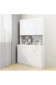 aden home senin evin senin dünyan Kitaplık, Mutfak Dolabı, Beyaz Çok Amaçlı Dolap, %100 MDF Dolap, Kiler Erzak Dolabı - 7
