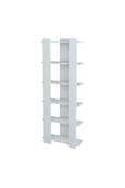 aden home senin evin senin dünyan Beyaz Kitaplık, 6 Raflı Dekoratif Kitaplık, Çok Amaçlı Raf, %100 MDF, 160x60x21cm, MKTP22 - 3