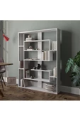aden home senin evin senin dünyan Beyaz Dekoratif Kitaplık, Çok Amaçlı Raf, %100 MDF Kitaplık, Mutfak Banyo Rafı - 2