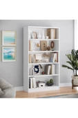 aden home senin evin senin dünyan Beyaz Dekoratif Kitaplık Çok Amaçlı Raf %100 MDF Kitaplık Ayakkabılık Rafı Mutfak Banyo Raf - 3