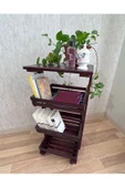 aden home senin evin senin dünyan Ahşap Kitaplık, Dekoratif Ahşap Kitaplık, Dosya dolabı, Tekerlekli Çok Amaçlı Dolap, AKTP02 - 2