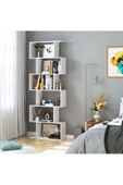 aden home senin evin senin dünyan Beyaz Kitaplık, 6 Raflı Dekoratif Kitaplık, Çok Amaçlı Raf, %100 MDF, 180x70x24cm, MKTP21 - 2