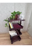 aden home senin evin senin dünyan Ahşap Kitaplık, Dekoratif Ahşap Kitaplık, Dosya dolabı, Tekerlekli Çok Amaçlı Dolap, AKTP02 - 3