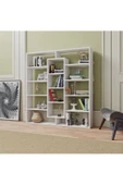aden home senin evin senin dünyan Beyaz Dekoratif Kitaplık, Dekoratif Kitaplık, Çok Amaçlı Raf, MDF Kitaplık, 135x120cm, MKTP06 - 1
