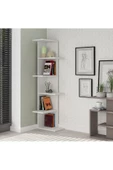 aden home senin evin senin dünyan Beyaz Dekoratif Kitaplık, Çok Amaçlı Raf, %100 MDF Kitaplık, Mutfak Banyo Rafı - 1