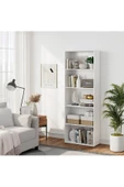 aden home senin evin senin dünyan Beyaz Kitaplık, 5 Raflı Kitaplık, Çok Amaçlı Raf, Ofis Dolabı, %100 MDF, 170x60x24cm, MKTP18 - 1