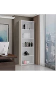 aden home senin evin senin dünyan Beyaz Kitaplık, 5 Raflı Kitaplık, Çok Amaçlı Raf, Ofis Dolabı, 180x60x30cm %100 MDF, MKTP16 - 1