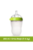 Comotomo Antikolik Silikon Biberon 250ml Yeşil - Orta Akışlı (3-6 AY) - 1