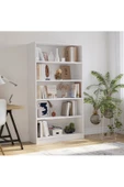 aden home senin evin senin dünyan Beyaz Dekoratif Kitaplık Çok Amaçlı Raf %100 MDF Kitaplık Ayakkabılık Rafı Mutfak Banyo Raf - 2
