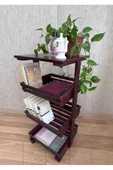 aden home senin evin senin dünyan Ahşap Kitaplık, Dekoratif Ahşap Kitaplık, Dosya dolabı, Tekerlekli Çok Amaçlı Dolap, AKTP02 - 1