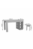 aden home senin evin senin dünyan MDF Beyaz Mutfak Masası, Mutfak Masası Takımı, Bahçe Balkon Masası Takımı, 140x80cm - 3