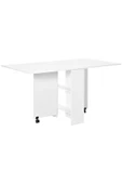 aden home senin evin senin dünyan %100 MDF Beyaz Mutfak Masası, Katlanır Mutfak Masası, Açılır Kapanır Yemek Masası, 140x80cm - 6