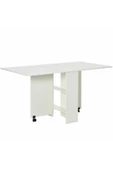 aden home senin evin senin dünyan %100 MDF Beyaz Mutfak Masası, Katlanır Mutfak Masası, Açılır Kapanır Yemek Masası, 140x80cm - 3