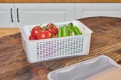 Superpup Süzgeçli Organizer Buzdolabı Düzenleyici Ve Taze Ürün Saklama Kabı 4 LÜ SET 5 LT - 1