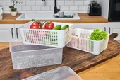 Superpup Süzgeçli Organizer Buzdolabı Düzenleyici Ve Taze Ürün Saklama Kabı 4 LÜ SET 5 LT - 2