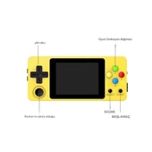Cosmostech LDK Game Taşınabilir Retro El Atarisi Oyun Konsolu 2.6 inç ekran Ekran -10.000+ Oyunlu Sarı - 4