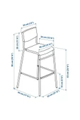 STIG Siyah 63 cm Modern Bar Sandalyesi Metal - 7