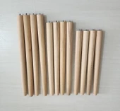 Ahşap ayak konik 39,44,49cm zigon sehpa puff, tabure - 1