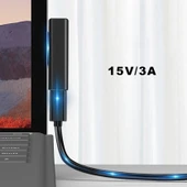 Type-C to Microsoft Surface Pro 3 4 5 6 7 8 Laptop 1 2 3 4 Surface Book 1 2 3 Surface Go Şarj Kablosu - 1
