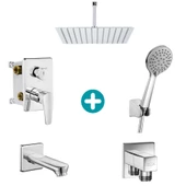 ECA Niobe Ankastre Gömme Banyo Bataryası Duş Seti Tüm Parçalar Dahil 40x40 thumbnail 1