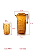 Akrilik Bal Sürahi 2,3 lt Ve 6'lı Su Meşrubat Kahve Yanı Bardağı 400 ml Seti ( Cam Değildir ) - 5