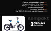 OLA Electrobold EB2 Elektrikli Bisiklet 20” Jant Fat Bike Elektrikli Bisiklet Siyah - 11