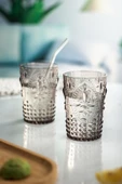 Akrilik Füme Sürahi 2,3 lt Ve 6'lı & Su Meşrubat Kahve Yanı Bardağı 400 ml Seti ( Cam Değildir ) - 4