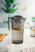 Akrilik Füme Sürahi 2,3 lt Ve 6'lı & Su Meşrubat Kahve Yanı Bardağı 400 ml Seti ( Cam Değildir ) - 3