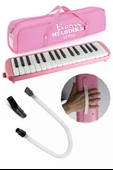 Melodika 32 Tuşlu Pembe Bez Çantalı 1 Adet Müzik Defteri A4 Plastik Kapak 40 Yaprak Spralli 1 Adet Hortumlu Melodika Askılı Taşıma Kulplu Okul Öğrenci - 2