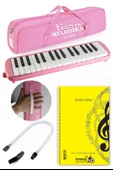 Melodika 32 Tuşlu Pembe Bez Çantalı 1 Adet Müzik Defteri A4 Plastik Kapak 40 Yaprak Spralli 1 Adet Hortumlu Melodika Askılı Taşıma Kulplu Okul Öğrenci - 1