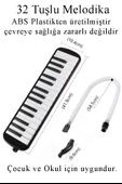 Melodika 32 Tuşlu Pembe Bez Çantalı 1 Adet Müzik Defteri A4 Plastik Kapak 40 Yaprak Spralli 1 Adet Hortumlu Melodika Askılı Taşıma Kulplu Okul Öğrenci - 6