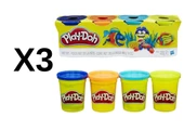 3 Adet Hasbro Play-Doh 4'lü Oyun Hamuru +2 Yaş Toplam 12 Hamur - 1
